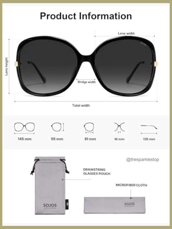 Oversized Butterfly Sunglasses with Gold Arms UV Protection